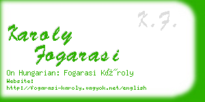 karoly fogarasi business card